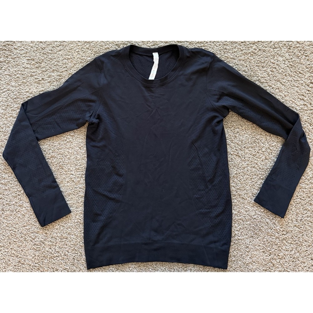 Lululemon Long Sleeve Black Running Training Shirt Womens Size 4